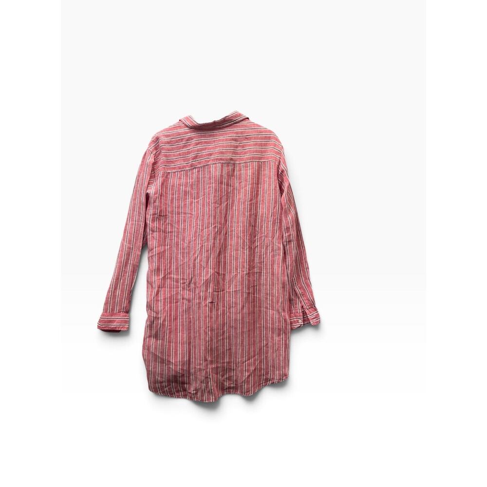 Frank & Eileen Women’s Size M Red/White/Blue Striped Linen Collared Tunic - Picture 10 of 13